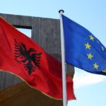 flags, albania, eu