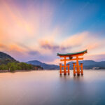 Miyajima Shrine Gate in Hiroshima, Japan.